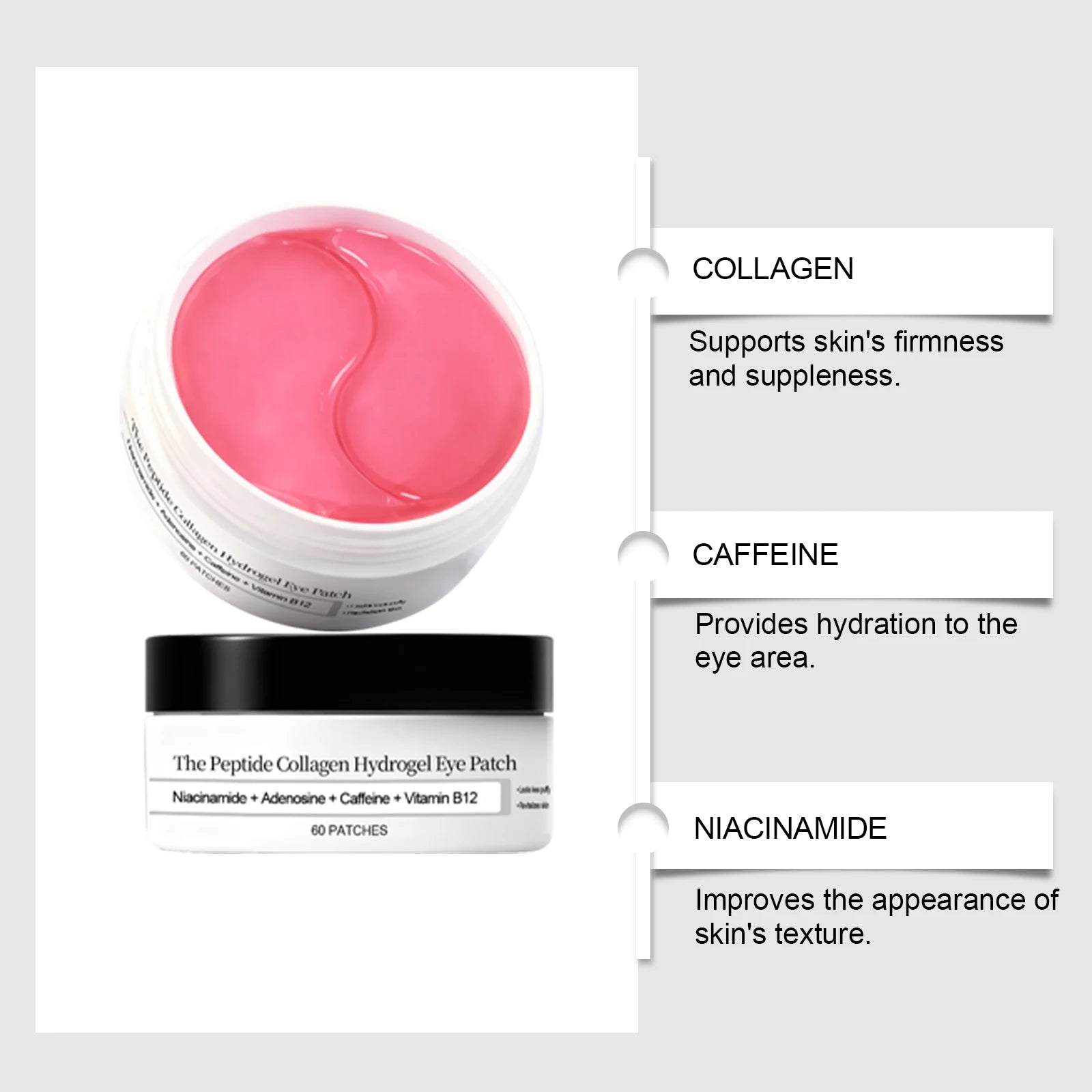 Peptide Collagen Hydrogel Eye Patch Reduce Wrinkles Dark Circles With Copper Peptide Niacinamide Firming Hydrating Gel Eye Pads Qme