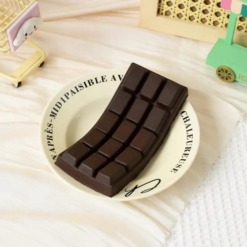 PU Squishy Chocolate Bar Ultra Slow Rising Realistic Toy Soft Squeeze Qme