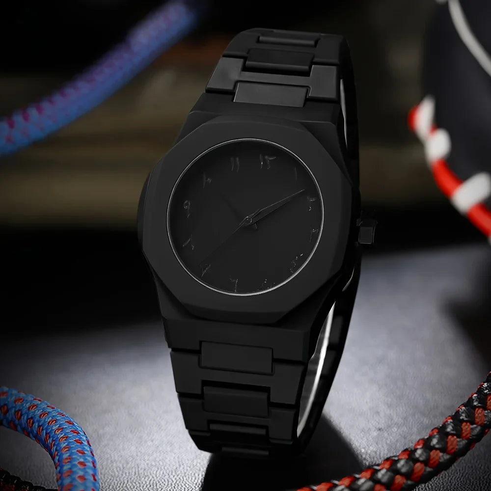 20262pcs Fashion Men's Quartz Watch Bracelet Set Casual Plastic Band Wristwatch Bracelet Set Reloj Hombre（Without Box） Qme
