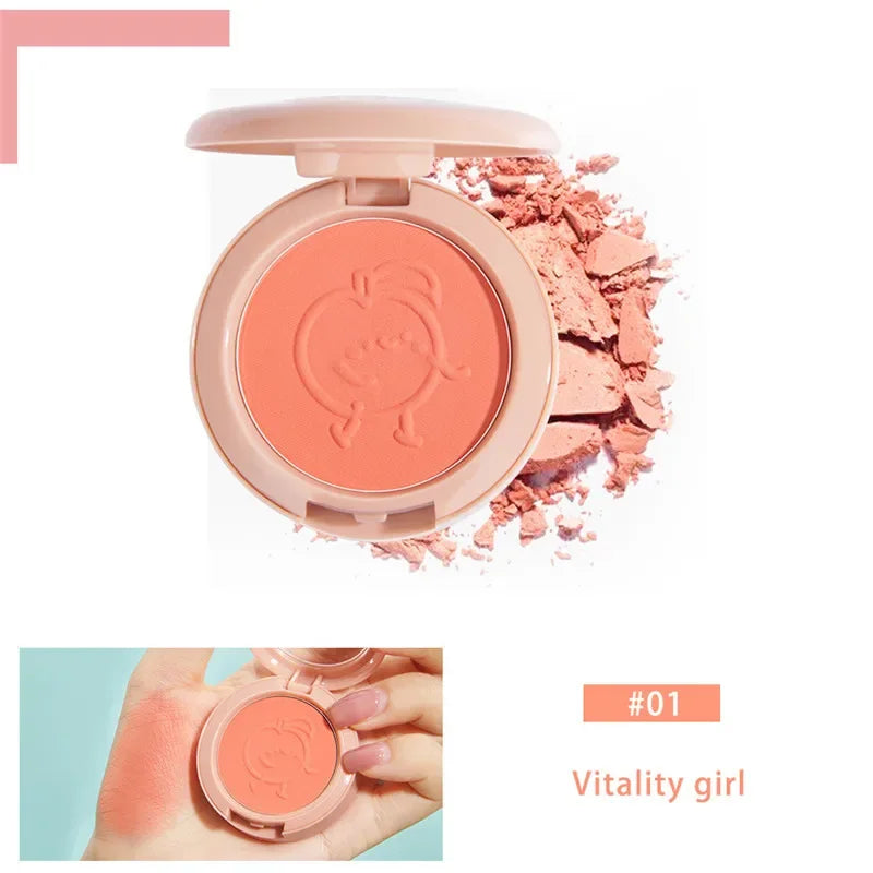 New 6 Colors Blush Makeup Palette Mineral Powder Red Rouge Lasting Natural Cream Cheek Tint Orange Peach Pink Blush Cosmetic Qme 01