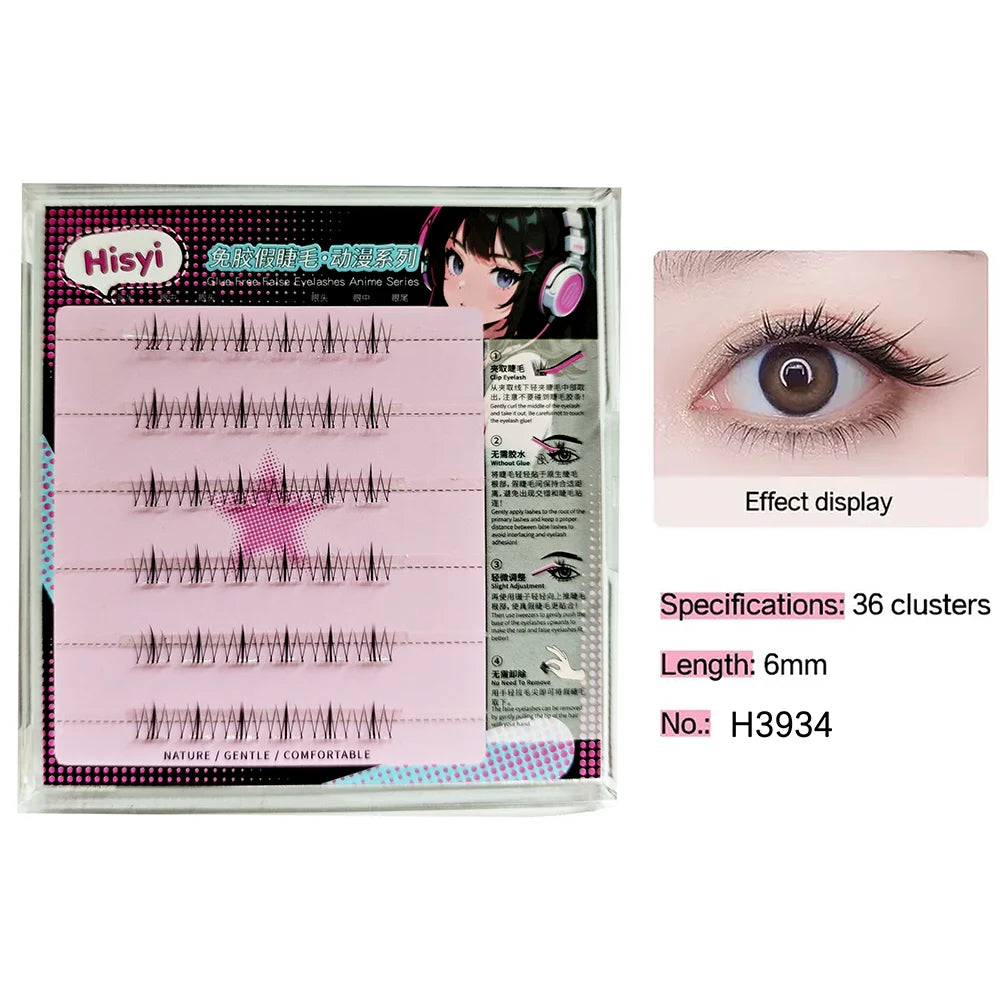 6Pairs Self-adhesive Eyelash No Glue Needed DIY Natural Glam Look Qme 05