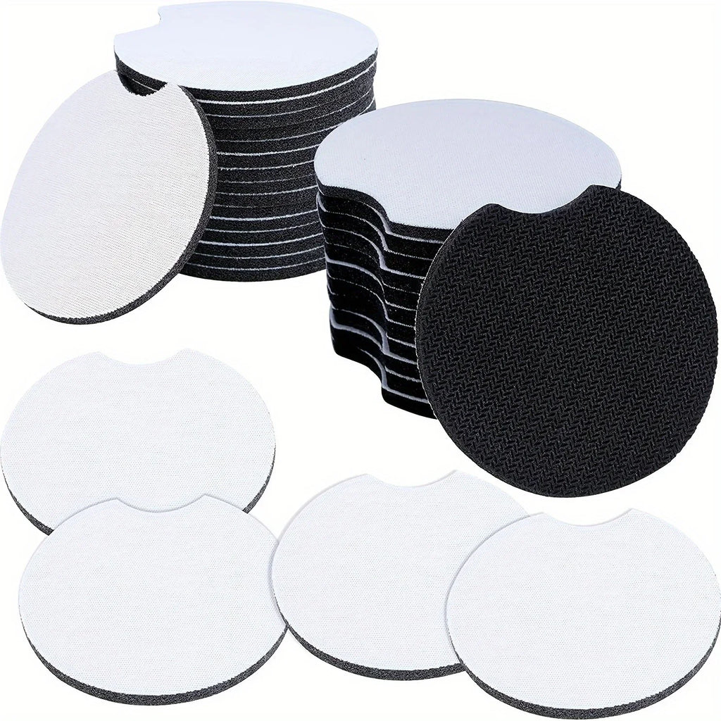 10PCS Neoprene Sublimation Blank Car Coasters, Circular Opening Blank Sublimation Coasters For Thermal Sublimation DIY Crafts Qme