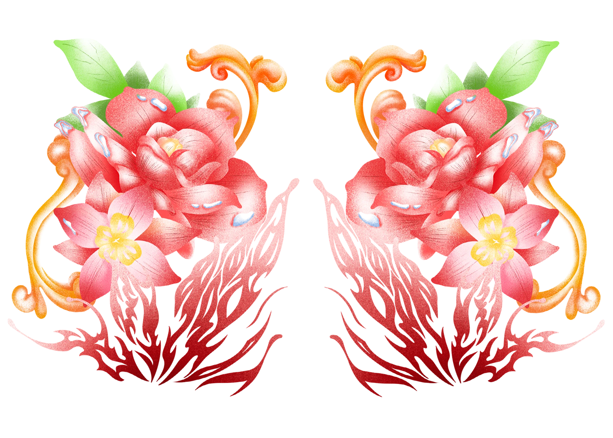 Rose Vine Temporary Tattoo, Herbal Juice Waterproof & Long-Lasting, Elegant Realistic Body Art for Arm, Sleeve & Thigh Qme