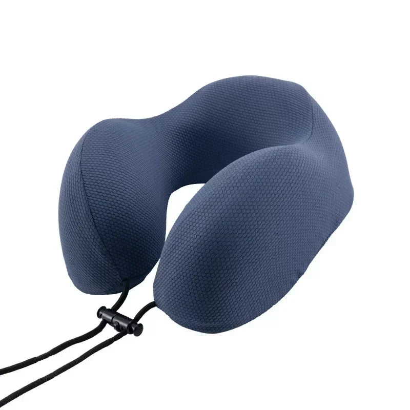 Multi Functional U-shaped Pillow Memory Cotton Comfortable Sleep Neck Qme Blue