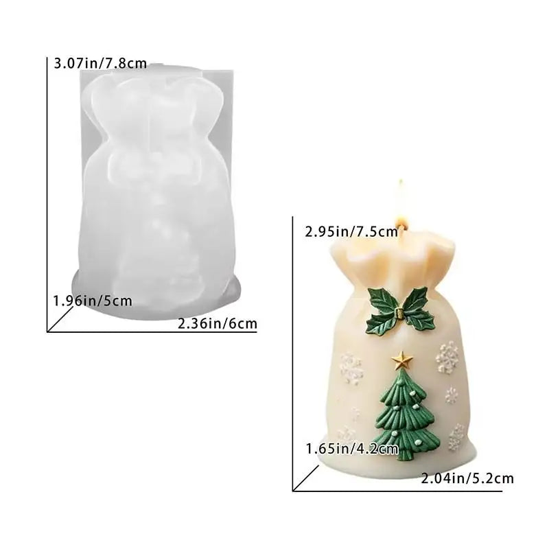 Reusable Santa Sack Silicone Mold, Easy Release Design For DIY Candle Hanging Decor, Xmas Festival & Home Art Craft Tools Qme style 1