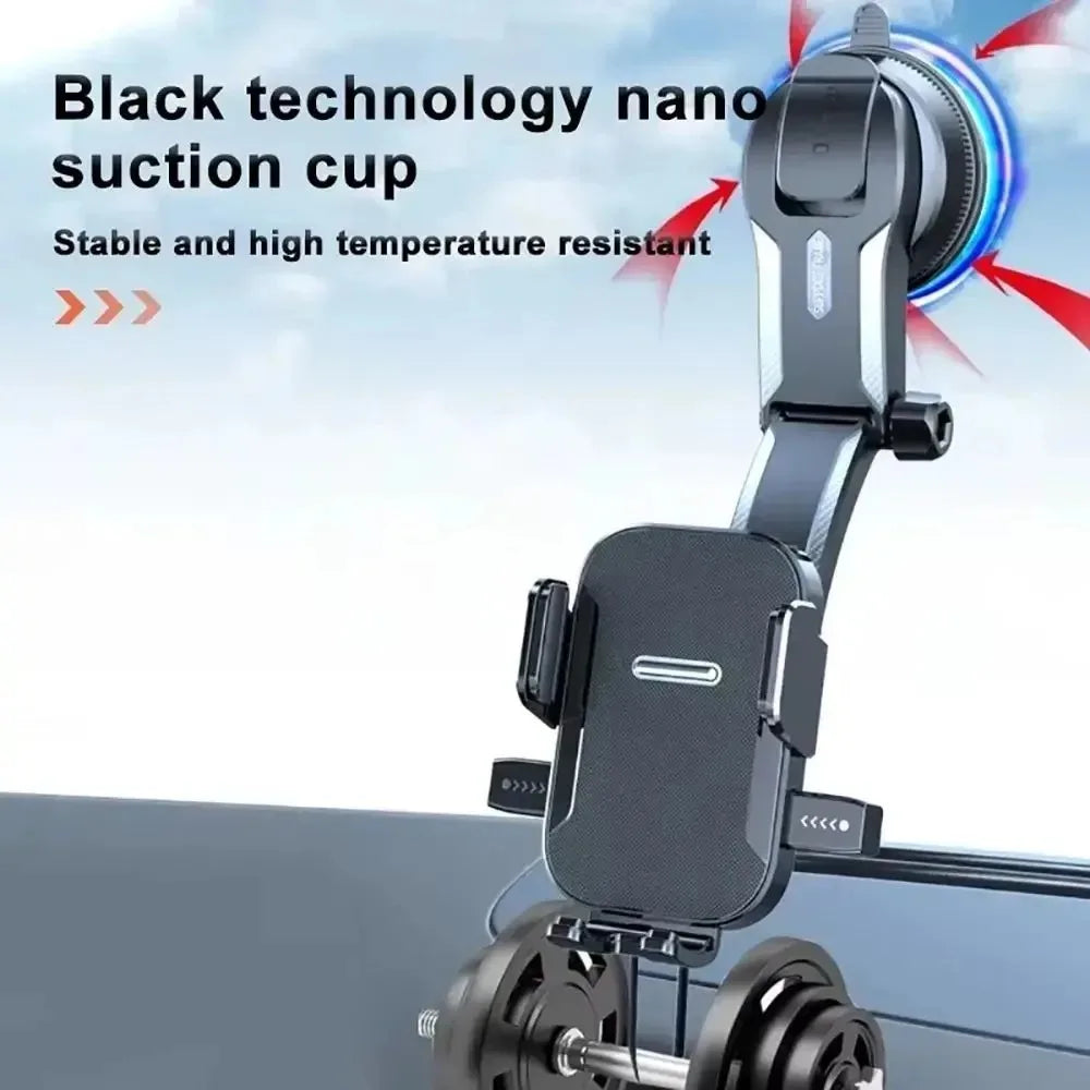 Car Phone Holder Dashboard Auto Cellphone Holder 360 Degree Rotation Universal Desk Windshield Hanging Phone Navigation Bracket Qme