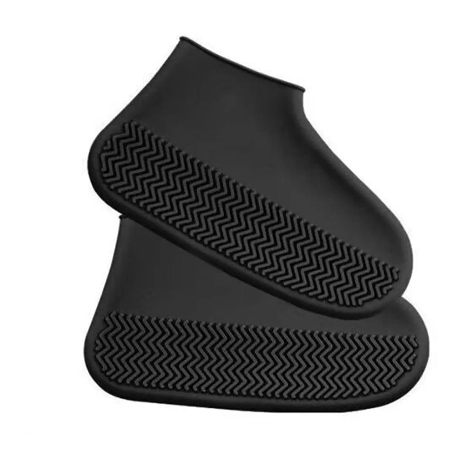 Reusable Silicone Rain Shoe Covers Foldable Waterproof Overshoes for Adult Kid Outdoor Cycling and Walking Non Slip Shoes Cases Qme Black S