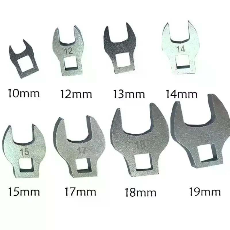 8Pcs 3/8 Inch Interchangeable Handle Bull Head Ratchet Wrench Set Medium Drive L-Shaped Horn Spanner Accessories Qme