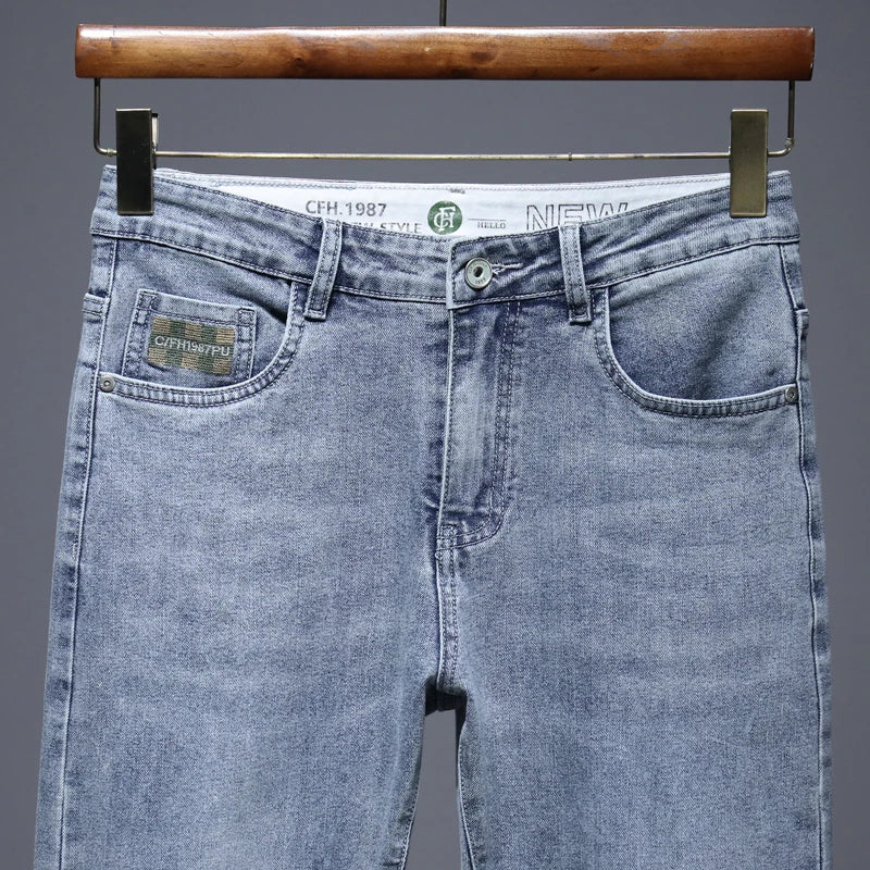 Hot Summer Jeans for Men, Trendy Korean Style, Slim Fit Qme