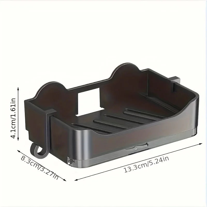 Wall-Mounted Soap Dish Holder, No-Drill Double Layer Soap Drainer Box, Space-Saving Kitchen Sink Organizer Qme