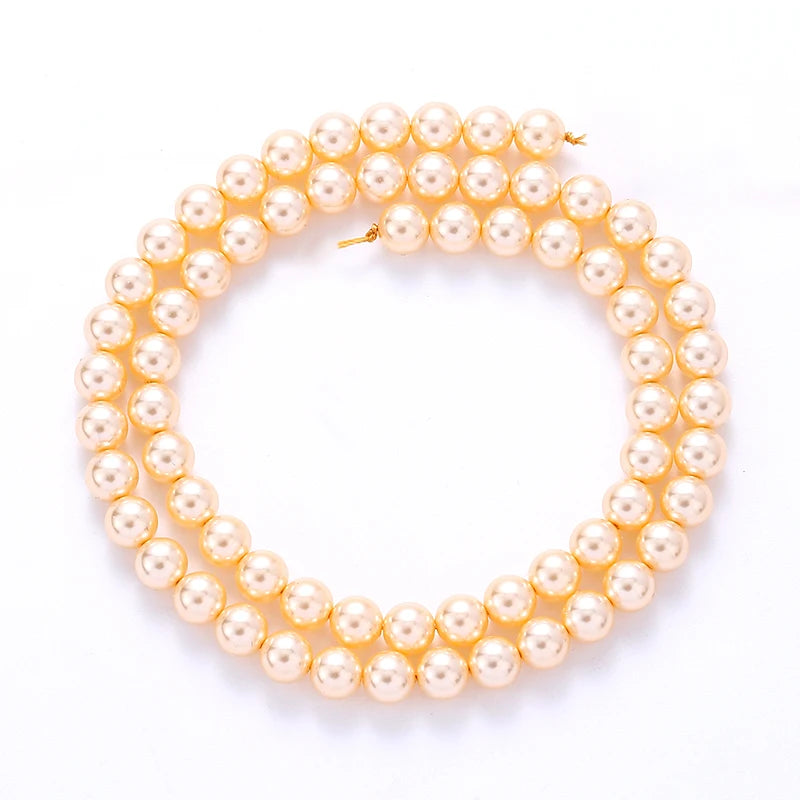 6mm Round Glass Pearl Beads Glass Round Tiny Craft Loose Spacer Beads for DIY Craft Necklaces Bracelets Jewelry Making Qme Color 6 6mm-70pcs