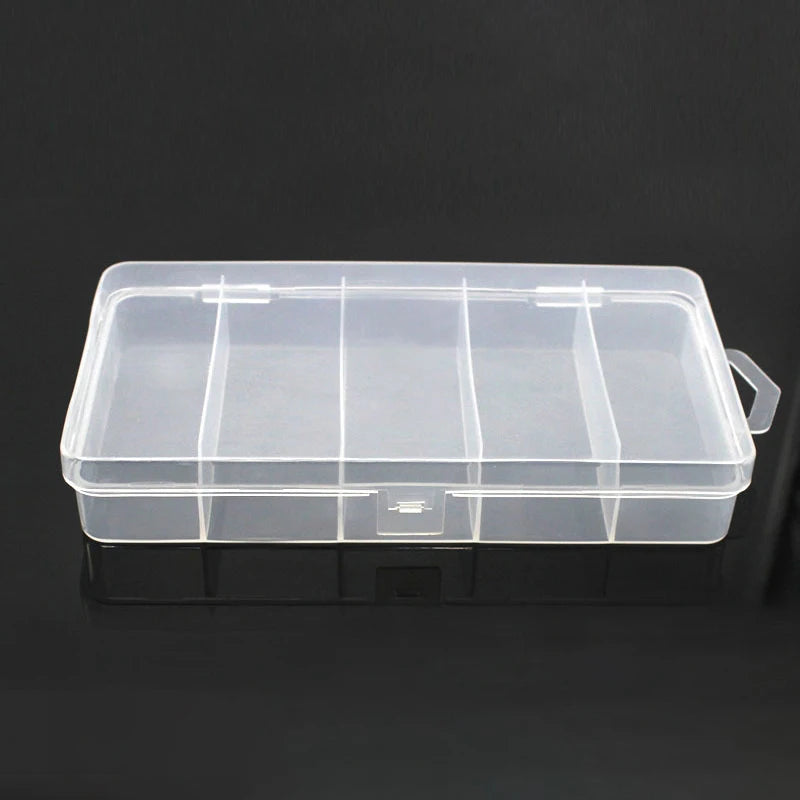 5 Compartments Fishing Tackle Box Storage Case Accessories Tools Fly Qme