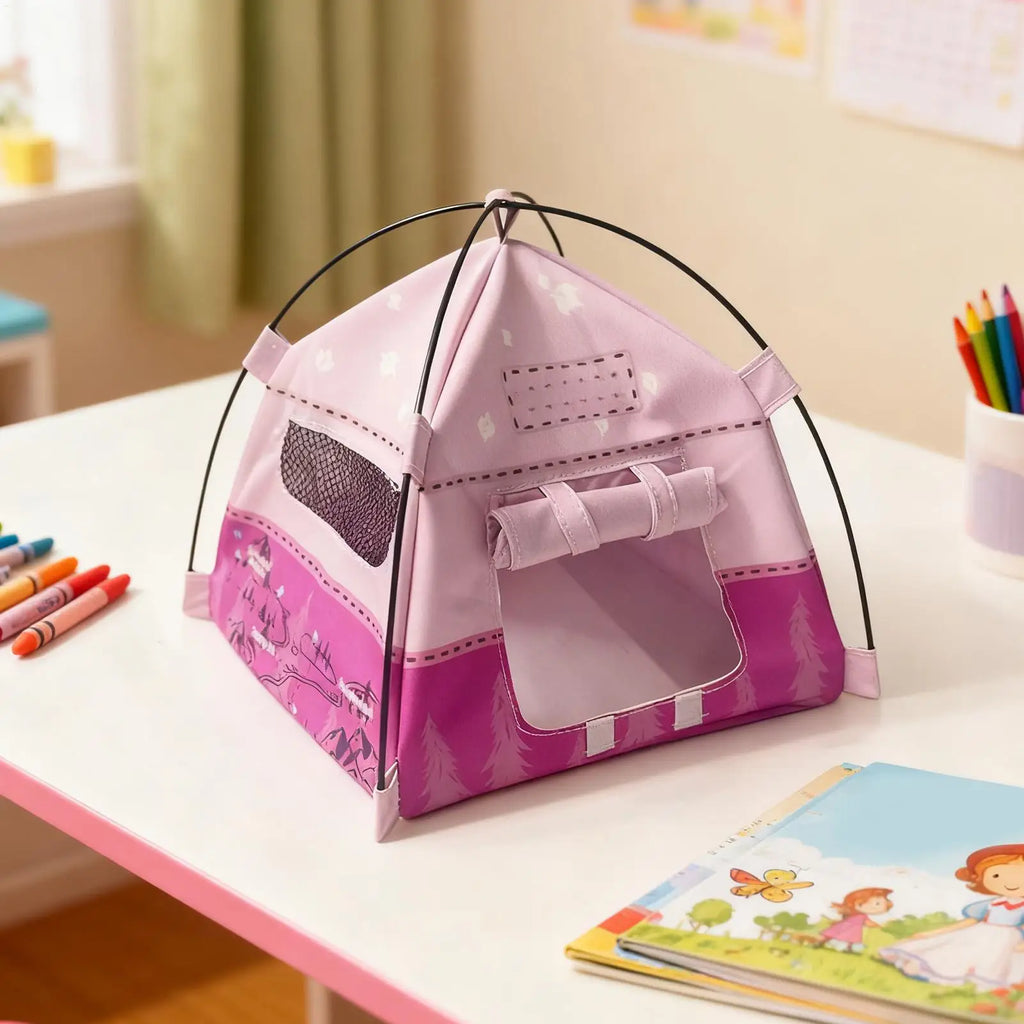 Tiny Tent 1:12 Scale Mini Camping Tent Decoration Photography Props for Boys Girls Pretend Play Home Outdoor Garden Display Qme
