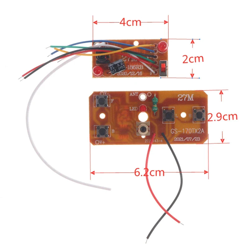 4CH RC Remote Control 27MHz Circuit PCB Transmitter Receiver Board Qme One Size