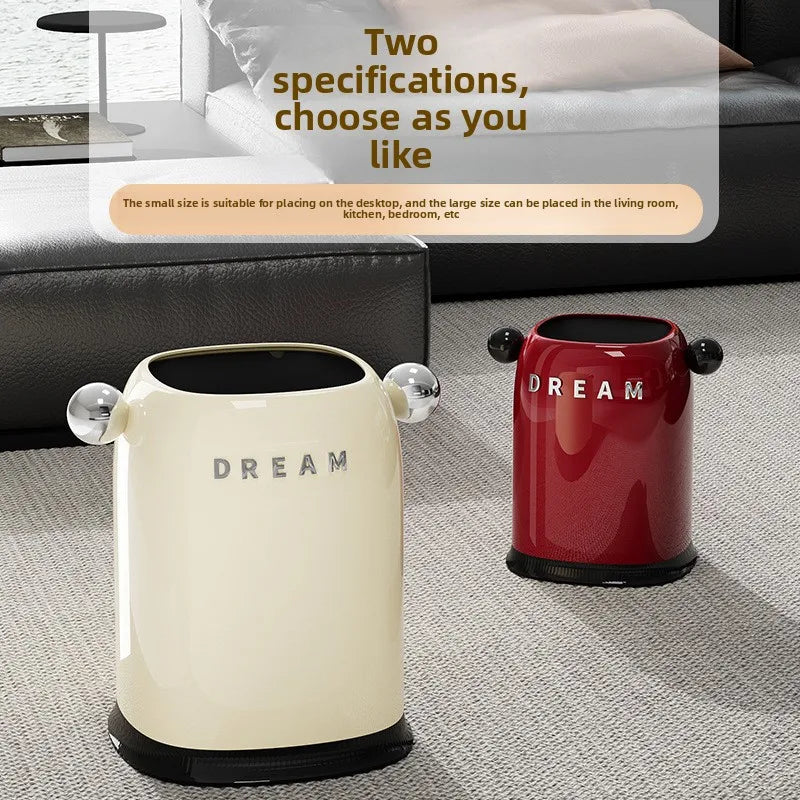 Luxury Home Trash Can for Living Room&Bedroom Garbage Bin Decorative Wastebasket for Office,Bathroom&Desktop,Storage Solution Qme