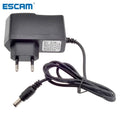 ESCAM EU AU UK US Plug Type 12V 1A 5.5mm x 2.1mm Power Supply AC 100-240V To DC Adapter For CCTV Camera / IP Qme EU Plug