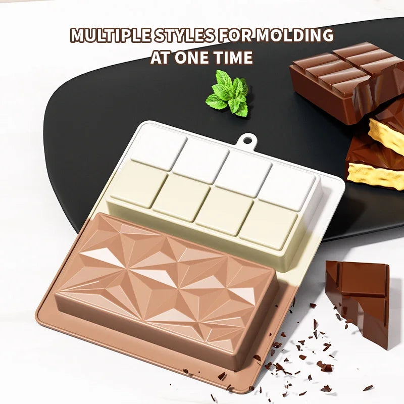 Thick Silicone Chocolate Bar Mold Large Deep Dubai Pistachio Filled Qme