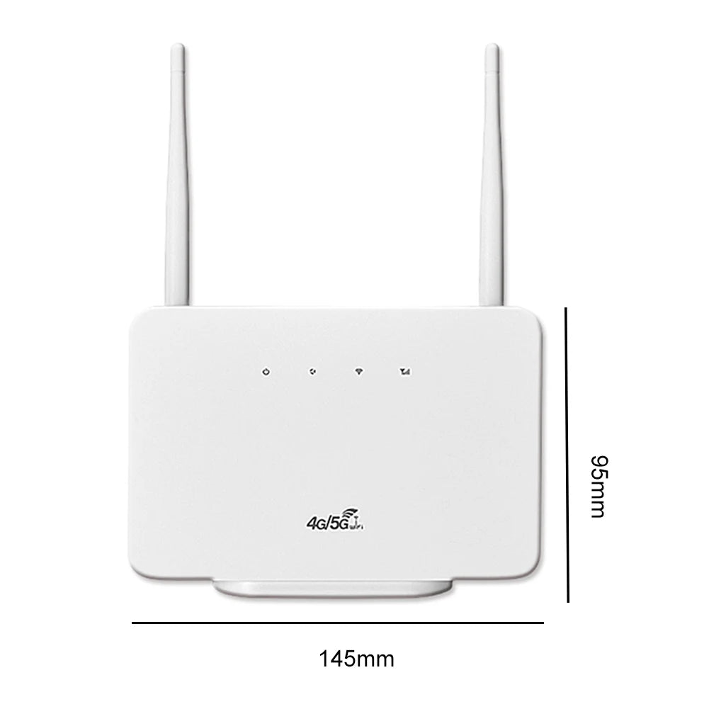 4G Wireless Router 300Mbps 4G Router Wireless Modem External Antenna with Sim Card Slot for Home Travel Work Qme