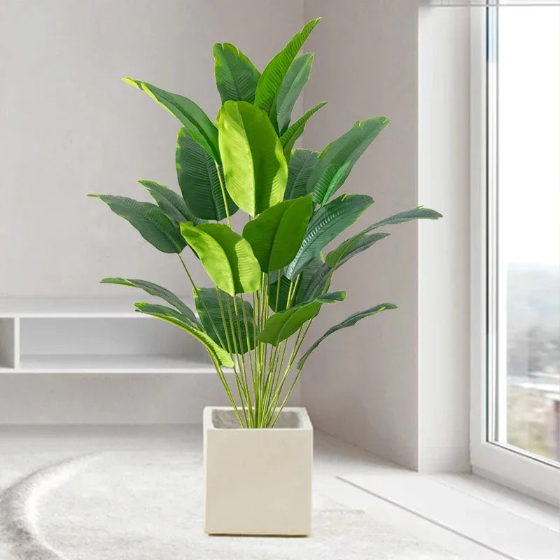 1pc Artificial Plants Large Tropical Palm Tree Fake Banana Plants Leaves Real Touch Plastic Monstera For Home Garden Party Decor Qme