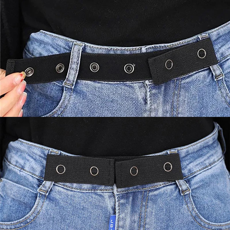 Belts Women Buckle-free Elastic Invisible Jeans Belt Without Buckle Qme