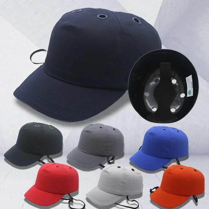 Head Protection Crash Helmet for Work Safety and Repair, Baseball Cap Style Qme Light Grey L