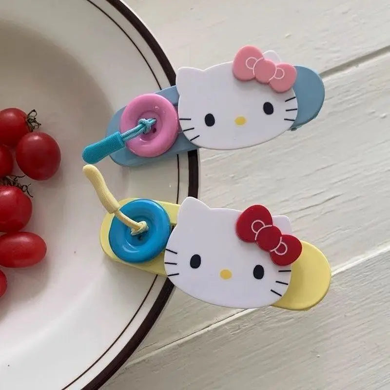 Hello Kitty Cartoon-Style Fashion Hair Clips Luxurious Twisted Hair Clips Updo Clips Versatile Hair Accessories Qme