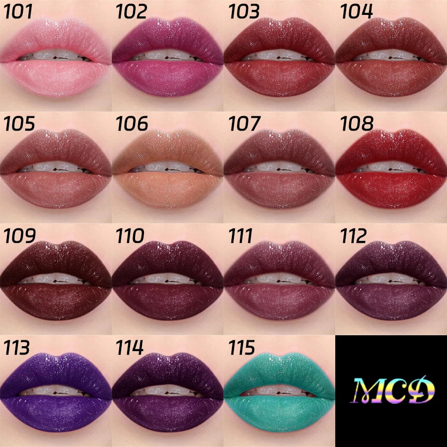 15 Glitter Lip Glaze Long Lasting Waterproof Liquid Lipstick Dewy Qme