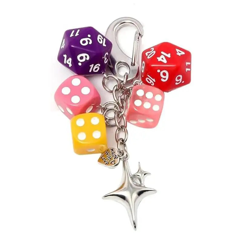 No.8 Billiard Lucky Keychain Punk Hiphop Black Dice Starburst Pendant Y2K Cool Accessory for Daily Wear Birthday Gifts Qme