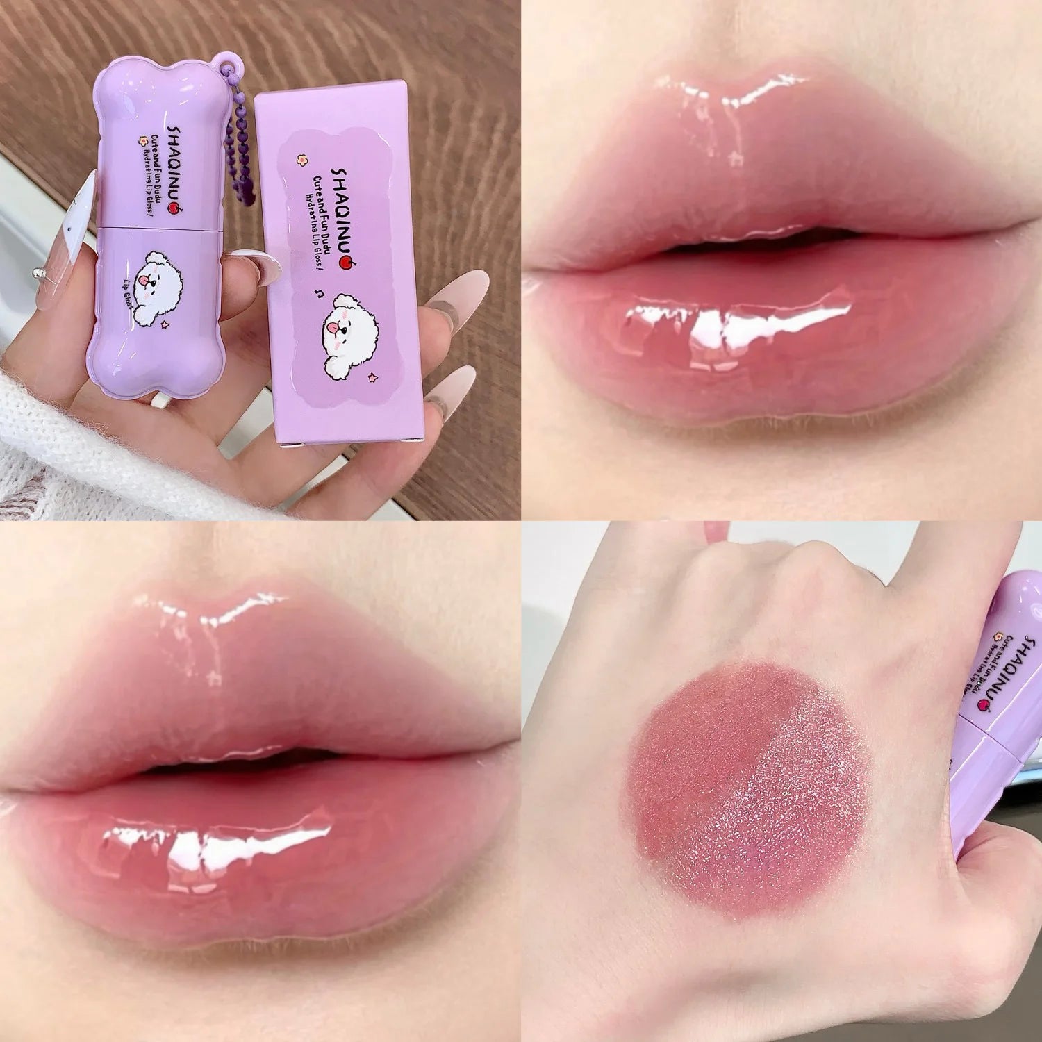SHAQINUO Glittering Mirror Lip Glaze Watery Shimmering Light Pendant Qme S9115-03
