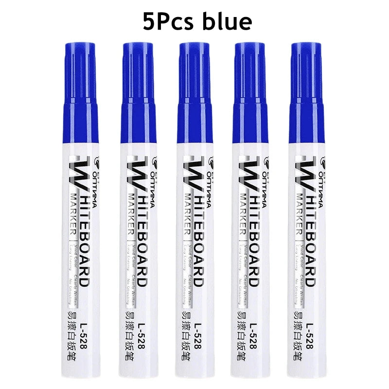 1/20/100Pcs Erasable Whiteboard Marker Pen Blackboard Marker for Classroom Glass Office School Stationery White Board Marker Qme 5Pcs Blue
