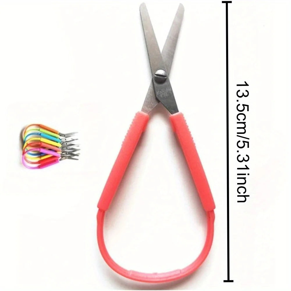 2/3pcs Colorful Mini Circular Scissors, Adaptive Design, Left and Right Support, Easy to Open Squeeze Handle, Meet Special Needs Qme