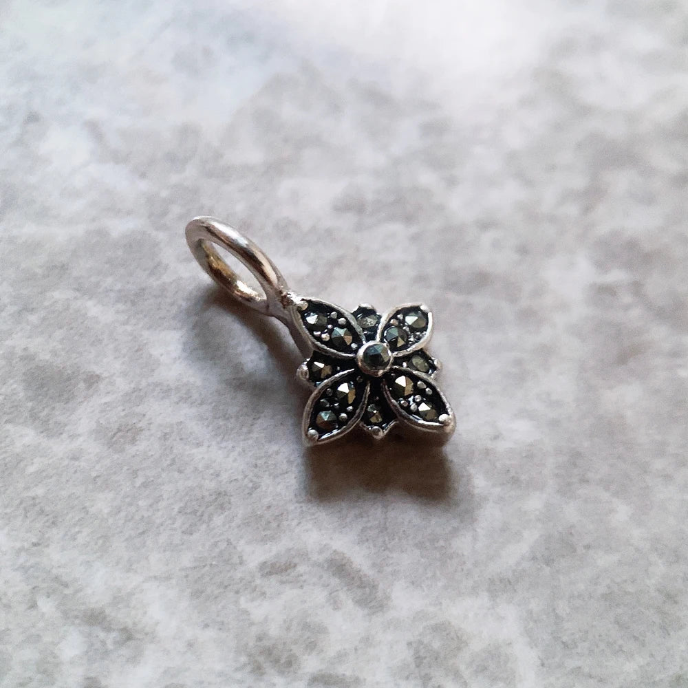Pendant Marcasite Star Brand New Fashion Jewelry Europe Vintage Romantic 925 Sterling Silver Gift For Women Girls Qme