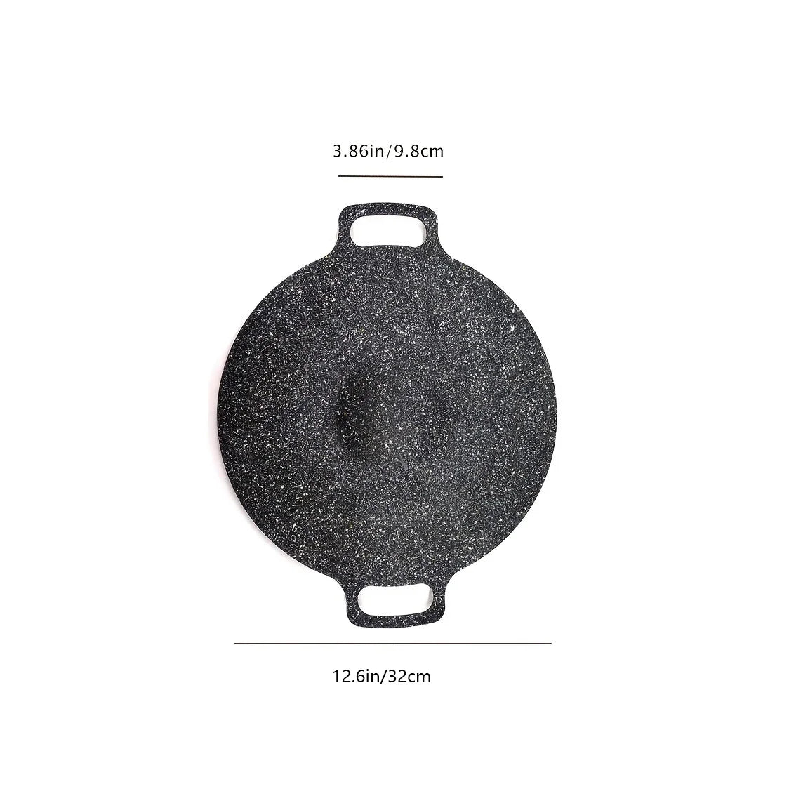 Non-stick Roasting Pan Cast Iron Double Handled Crepe Round Griddle Qme 32cm
