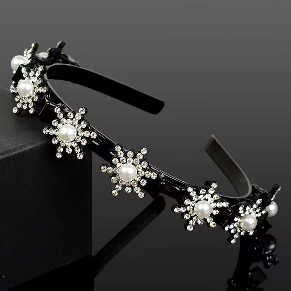 Elegant Hair Bands Clips Sweet Snowflake Star Women Pearl Hoop Qme Style 10