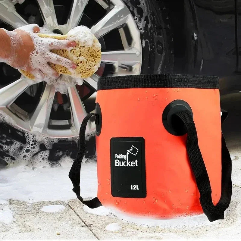 Portable Foldable Water Bucket Multifunctional Outdoor Camping Washing Bag Car Wash Bucket Collapsible Sink Qme