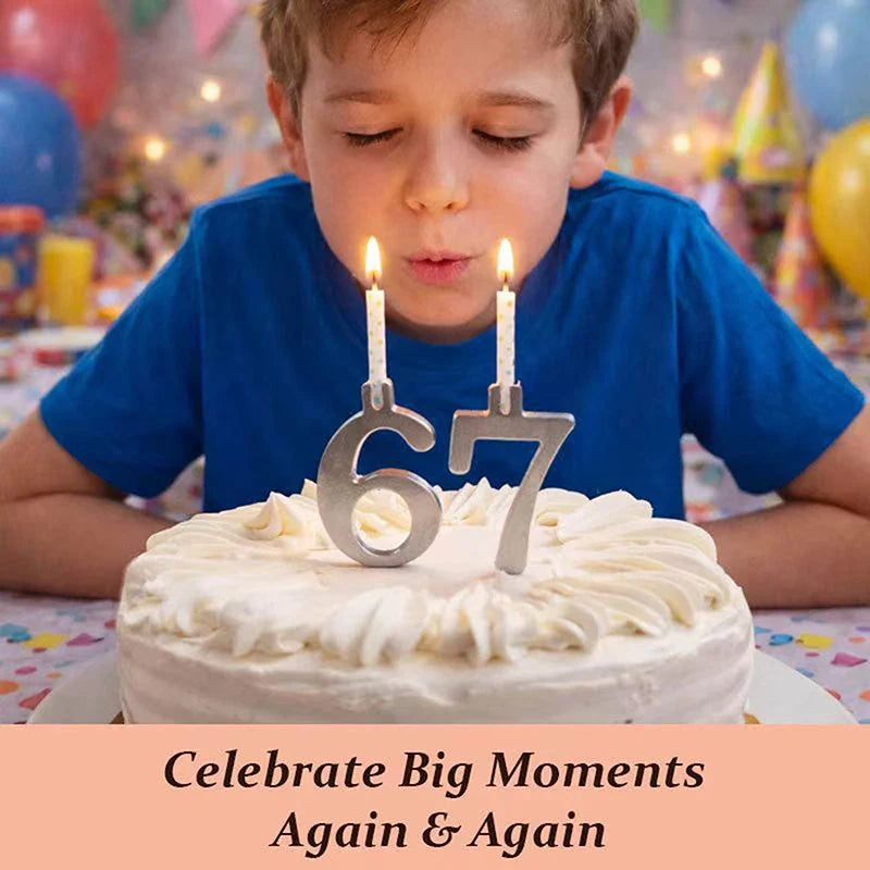0-9numbers Happy Birthday Cake Topper Metal Wedding Kids Party Qme