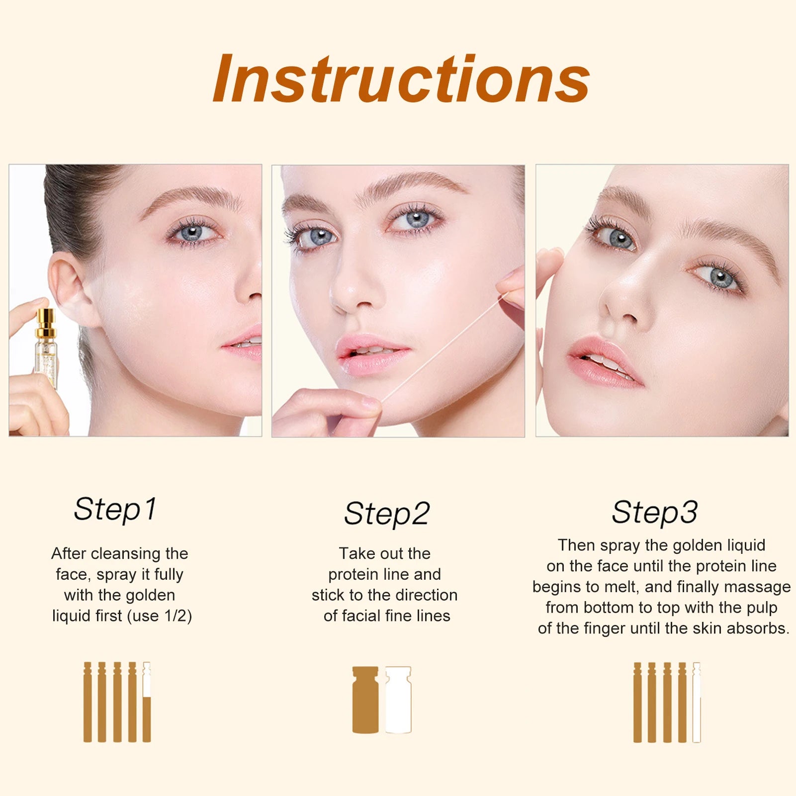 Protein Thread Lifting Combination Soluble Gold Essence Fine Lines Qme