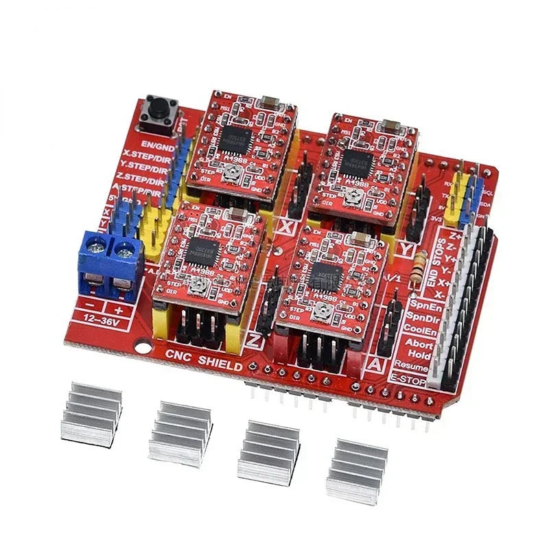 New Cnc Shield V3 Engraving Machine / 3D Printer / + 4pcs A4988 Driver Expansion Board Qme