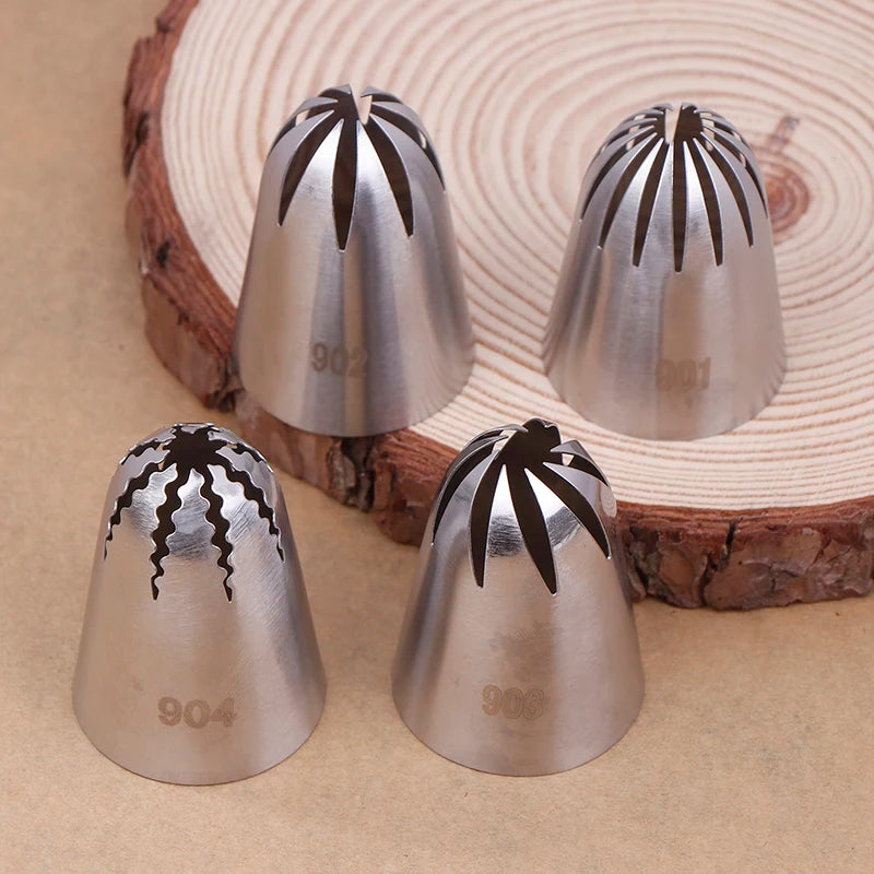 Stainless Steel Cake Decorating Tips Large Close Star Piping Nozzle Qme