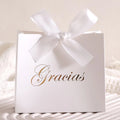 Elegant 5-Piece Gift Box Set With“Gracias” Design and Ribbon - Perfect for Storing Snacks, Candies and Small Gifts - Perfect Fo Qme 5Pcs-White Other Other