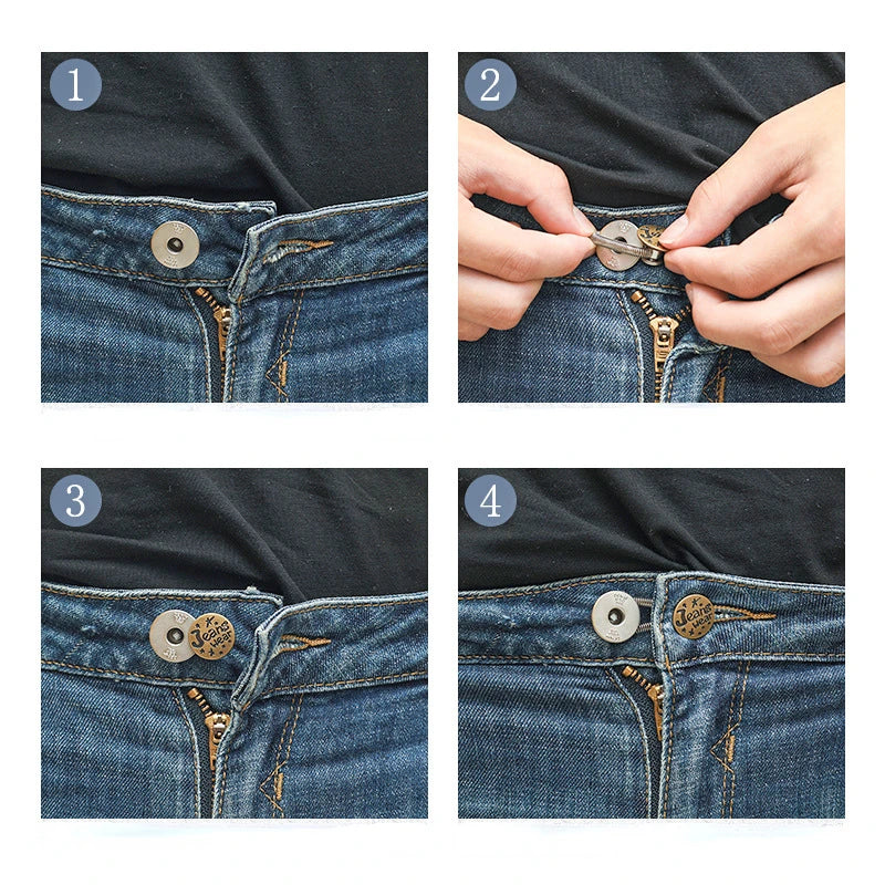 1/4/8pcs Detachable Jeans Waist Adjustment Buckle Metal Button Extender for DIY Pants Jeans Free Sewing Waist Extenders Buttons Qme