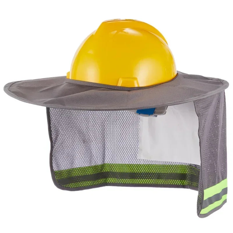 Summer practical mesh safety helmet cover with reflective stripe, neck cover, and sun visor Qme