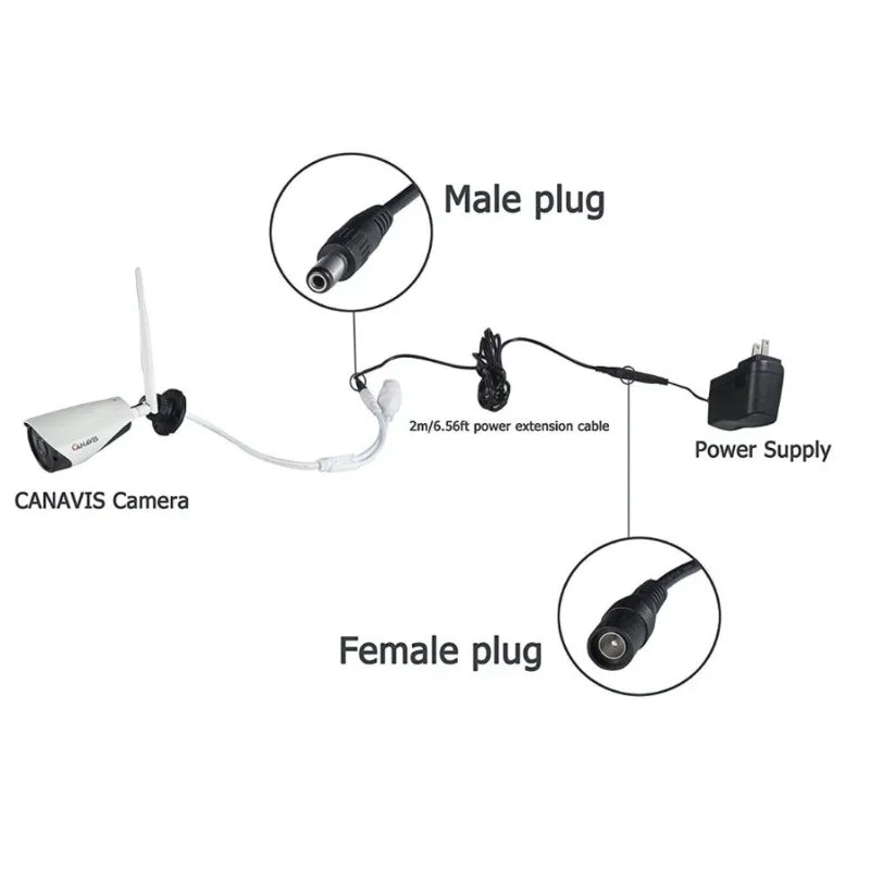 DC Extension Cable 1M 1.5M 3M 5M 3.5mm x 1.35mm Female to Male Plug for 5V 2A Power Adapter Cord Home CCTV Camera LED Strip Qme