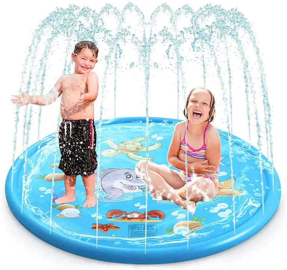 PVC Dolphin Spray Pad Outdoor Children's Water Fountain Summer Children's Interactive Toy Qme