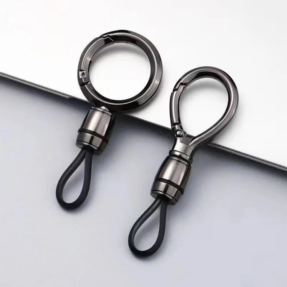 Men Car Key Chain Keyring Key Holder Strap with Metal Ring Minimalist Keychain Accessories for Car Keys Anti-Loss Key Organizer Qme