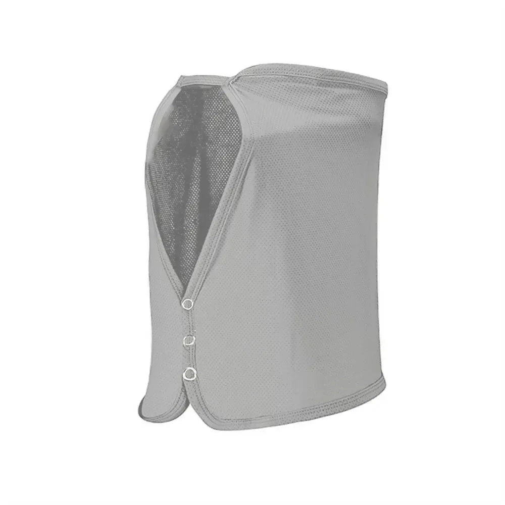 Breathable Solid Color Ice Silk Sunscreen Mask Quick Drying Scarves Cycling Scarf Neck Protector Shawl Face Veil Cycling Qme Light Grey-Short-