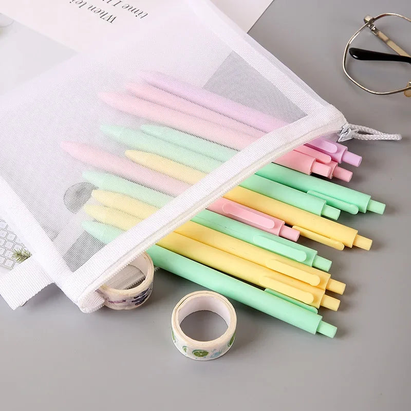 Mesh Zipper File Bag Toy Storage Bag Building Block Puzzle Sub-package Bag Children Zipper Transparent Finishing Storage Box Qme