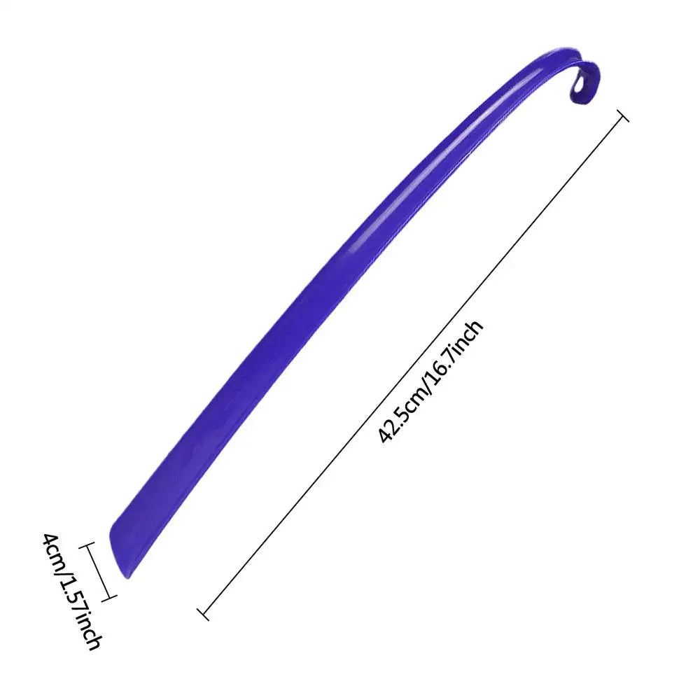 Long Handled Shoe Horn Dressing Stick Sock Remover Aid Helper Lazy Wear Helper Boot Lifter Shoehorns Accessories for Seniors Men Qme Blue