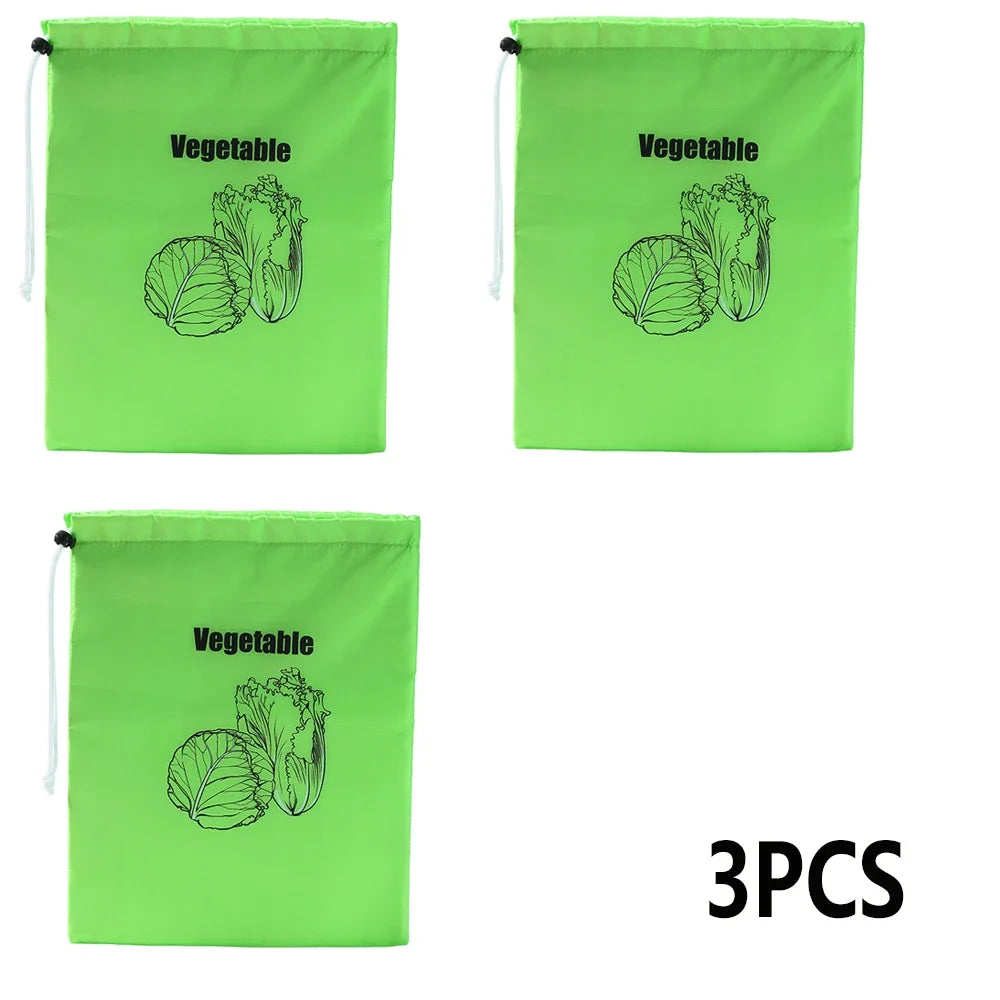 5/3/2/1Pcs Banana Preservation Bag Insulated aluminum film Fruit Vegetable Fresh-keep Pocket Drawstring Food Preservation Bag Qme Green-3pcs