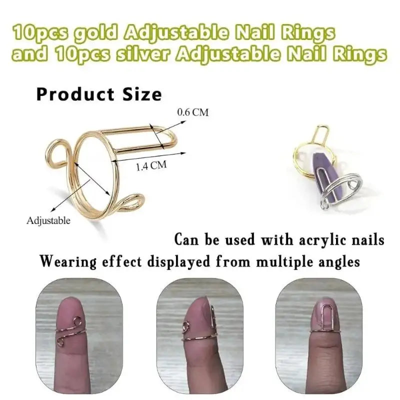 Stylish Nail Rings Women Elegant Fingertip Cover Daily Use Reuse Qme